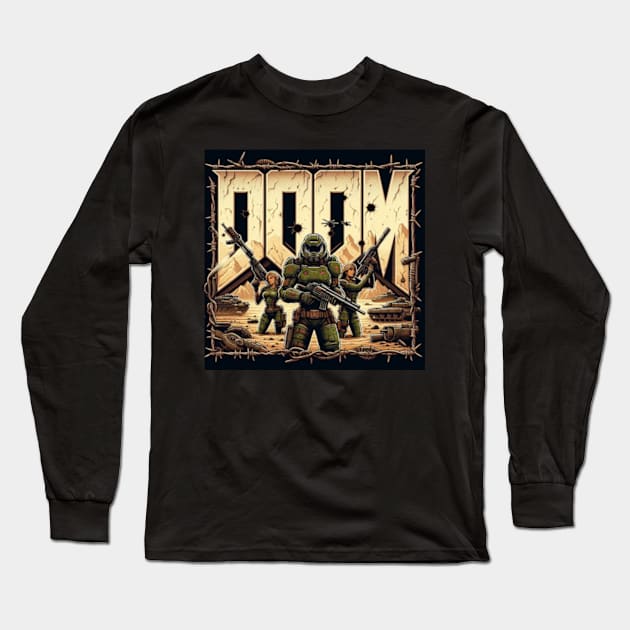 Doom Army Long Sleeve T-Shirt by The Doom Guy